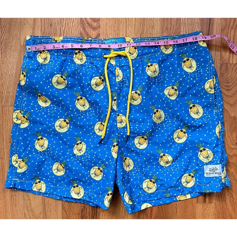 Beach Bros Swim‎ Trunks Men's 2XL Quick Dry Geometric Cool Pineapple Shorts